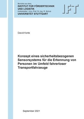 bokomslag Konzept eines sicherheitsbezogenen Sensorsystems für die Erkennung von Personen im Umfeld fahrerloser Transportfahrzeuge