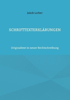 bokomslag Schrifttexterklärungen