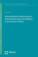 bokomslag Automatisierte Erkennung Von Standardisierung Und Variation in Juristischen Texten