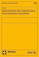 bokomslag Rekonstruktion Des Verbotsirrtums: Die Einheitliche Irrtumslehre