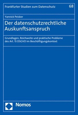 bokomslag Der datenschutzrechtliche Auskunftsanspruch