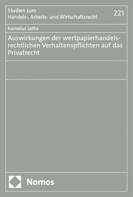 bokomslag Auswirkungen Der Wertpapierhandelsrechtlichen Verhaltenspflichten Auf Das Privatrecht