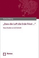 bokomslag Dass Die Luft Die Erde Frisst...: Neue Studien Zu Carl Schmitt