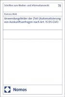 bokomslag Anwendungsfelder der (Teil-)Automatisierung von Auskunftsanfragen nach Art. 15 DS-GVO