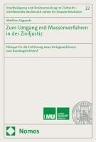 bokomslag Zum Umgang mit Massenverfahren in der Ziviljustiz