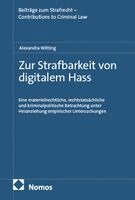 Alexandra Witting - Zur Strafbarkeit von digitalem Hass, Inbunden