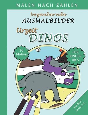 Bezaubernde Ausmalbilder Malen nach Zahlen - Urzeit-Dinos 1