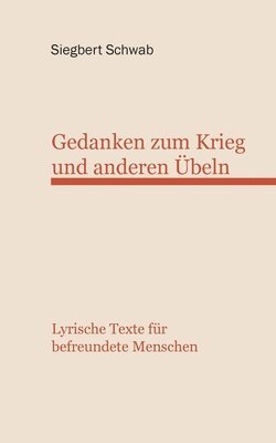 bokomslag Gedanken zum Krieg und anderen beln