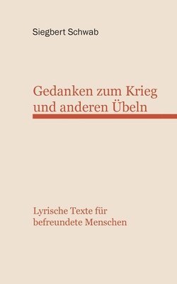 bokomslag Gedanken zum Krieg und anderen Übeln