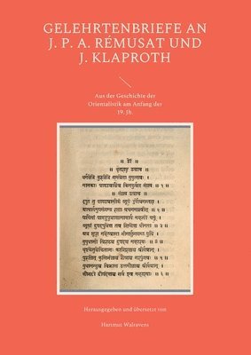 Gelehrtenbriefe an J. P. A. Remusat und J. Klaproth 1