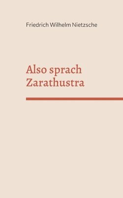 bokomslag Also sprach Zarathustra