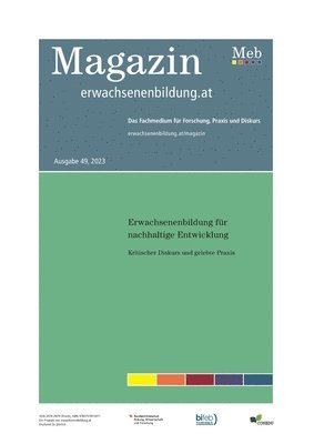 Franz Rauch, Julia Schindler - Erwachsenenbildung für nachhaltige Entwicklung, Häftad