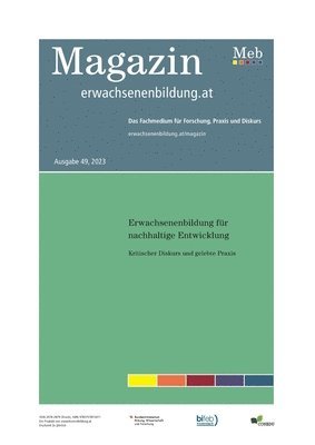 bokomslag Erwachsenenbildung fr nachhaltige Entwicklung