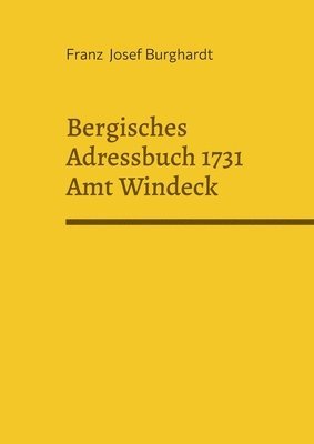 Bergisches Adressbuch 1731 Amt Windeck 1