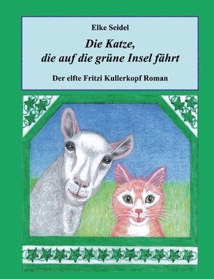 Katze, die auf die grüne Insel fährt