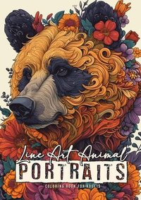 bokomslag Line Art Animal Portraits Coloring Book for Adults