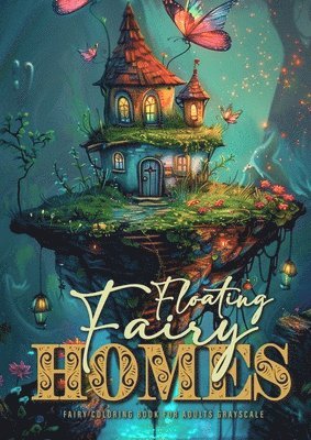 Floating Fairy Homes Fairy Coloring Book for Adults Grayscale 1