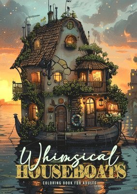 Whimsical Houseboats Coloring Book for Adults 1