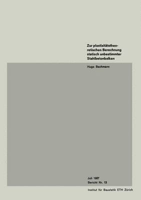 bokomslag Zur plastizitätstheoretischen Berechnung statisch unbestimmter Stahlbetonbalken