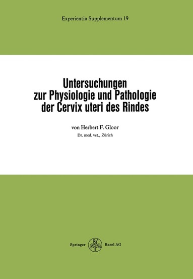 bokomslag Untersuchungen zur Physiologie und Pathologie der Cervix uteri des Rindes