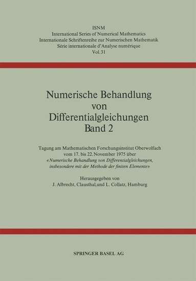 bokomslag Numerische Behandlung von Differentialgleichungen Band 2