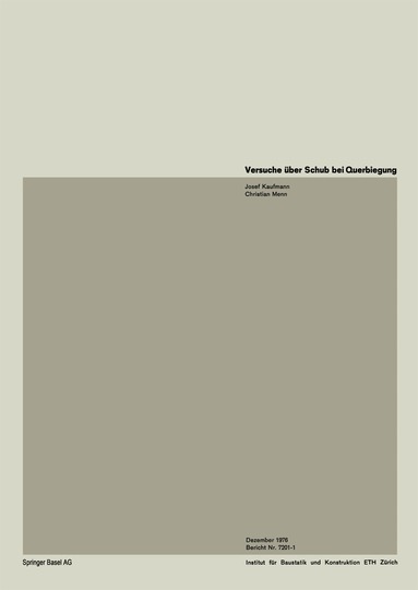 KAUFMANN, MENN - Versuche über Schub und Querbiegung, Häftad