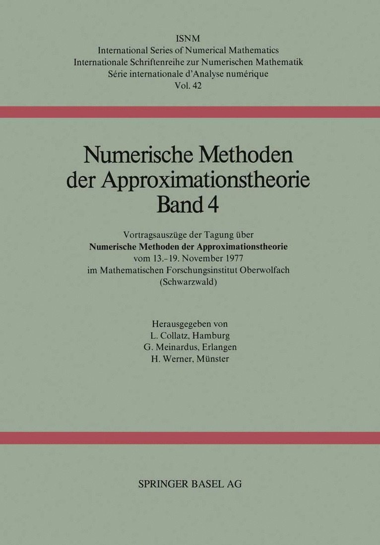 Numerische Methoden der Approximationstheorie 1