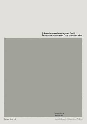 Kenneth A Loparo, Kenneth A. Loparo, Institut Fur Baustatik Und Konstruktion - 9. Forschungskolloquiums des Deutschen Ausschusses für Stahlbeton (DAfSt), Häftad