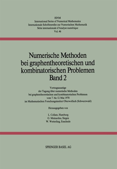 COLLATZ, MEINARDUS, WETTERLING - Numerische Methoden bei graphentheoretischen und kombinatorischen Problemen, Häftad