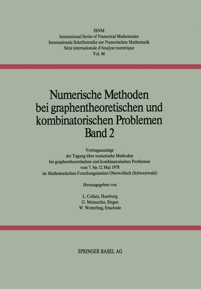 Numerische Methoden bei graphentheoretischen und kombinatorischen Problemen 1