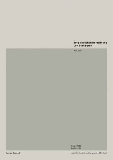 bokomslag Zur plastischen Berechnung von Stahlbeton