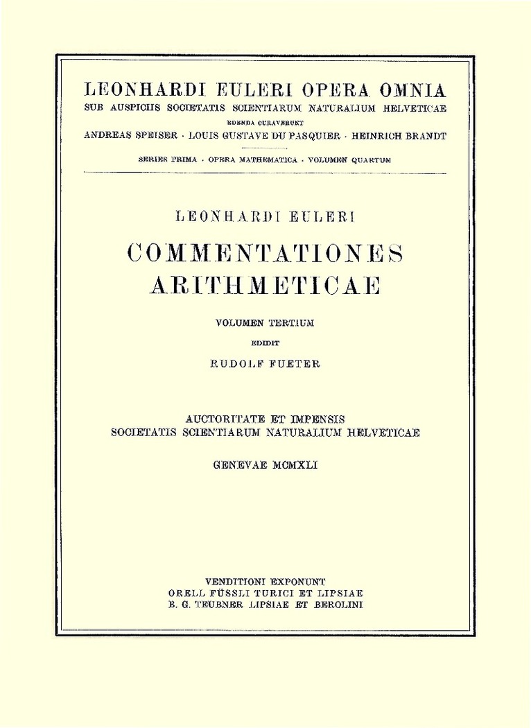 Commentationes arithmeticae 2nd part