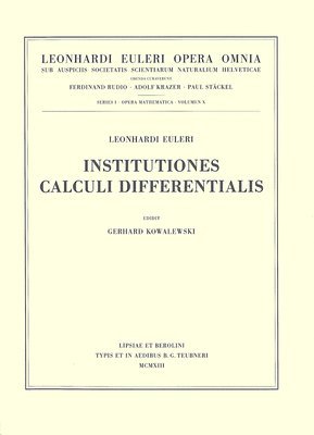 bokomslag Institutiones calculi differentialis