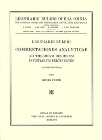 bokomslag Commentationes analyticae ad theoriam serierum infinitarum pertinentes 2nd part