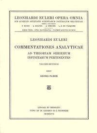 bokomslag Commentationes analyticae ad theoriam serierum infinitarum pertinentes 3rd part, 1st section