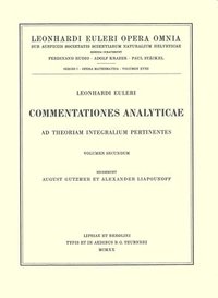 bokomslag Commentationes analyticae ad theoriam integralium pertinentes 2nd part
