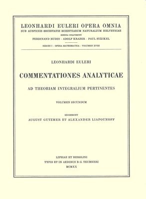 bokomslag Commentationes analyticae ad theoriam integralium ellipticorum pertinentes 1st part