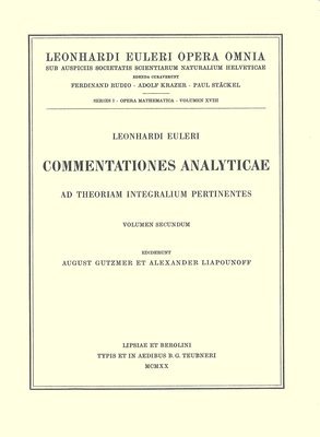 bokomslag Commentationes analyticae ad theoriam integralium ellipticorum pertinentes 2nd part