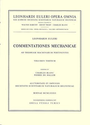 Commentationes mechanicae ad theoriam machinarum pertinentes 1st part 1