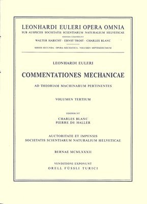 bokomslag Commentationes mechanicae ad theoriam machinarum pertinentes 3rd part