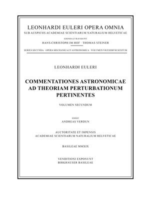 bokomslag Commentationes astronomicae ad theoriam perturbationum pertinentes 2nd part