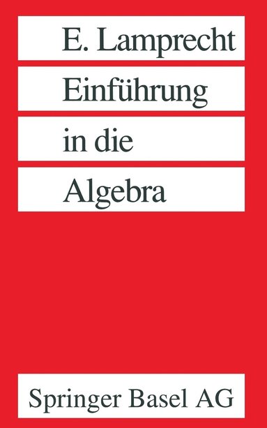 bokomslag Einführung in die Algebra