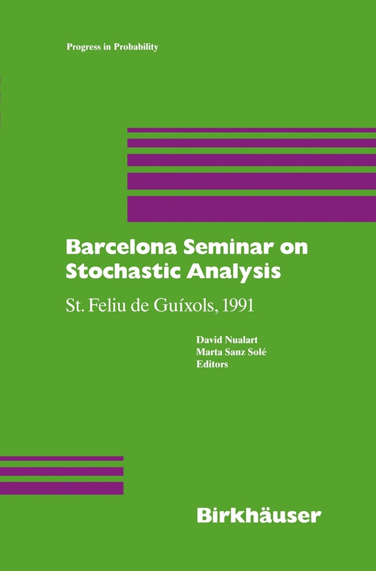 Barcelona Seminar on Stochastic Analysis 1