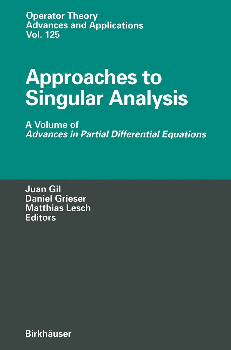 Juan B. Gil, Daniel Grieser, Matthias Lesch - Approaches to Singular Analysis, Inbunden