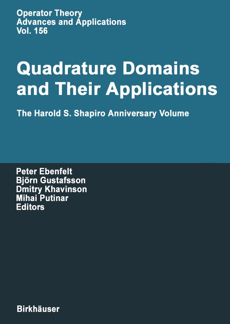 Quadrature Domains and Their Applications 1