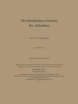 bokomslag Die klimatischen Grenzen des Ackerbaus