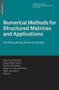 bokomslag Numerical Methods for Structured Matrices and Applications