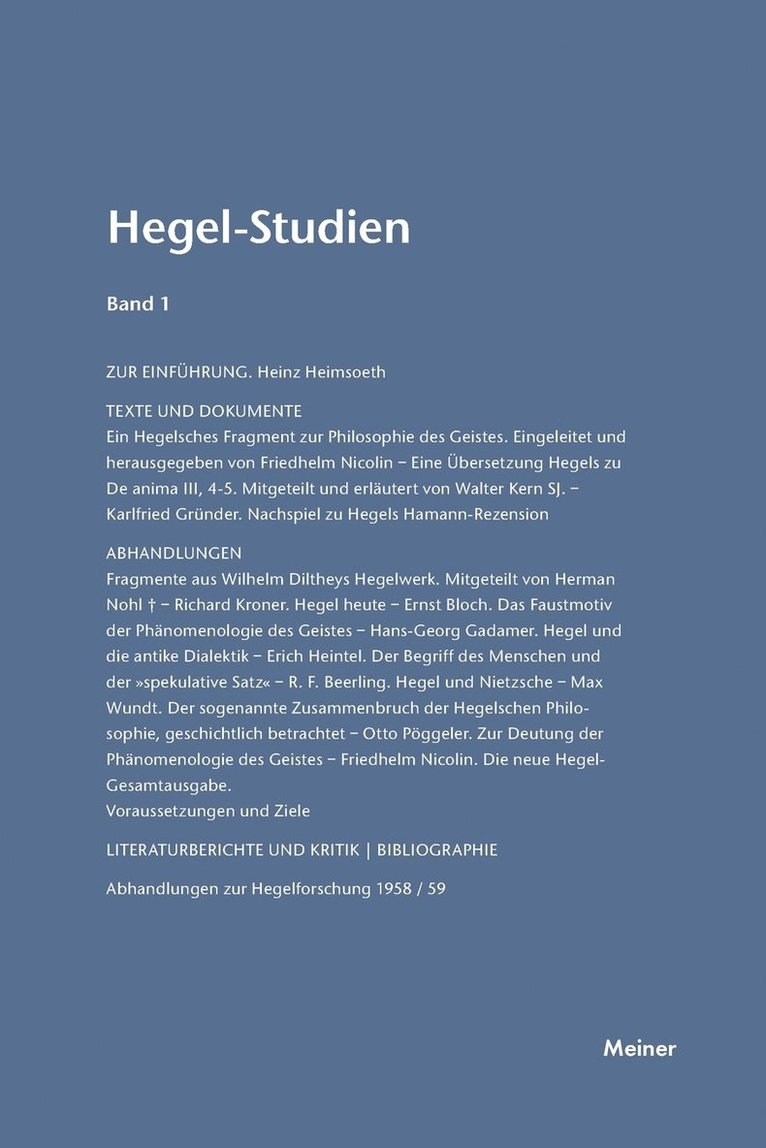 Hegel-Studien / Hegel-Studien Band 1 (1961) 1
