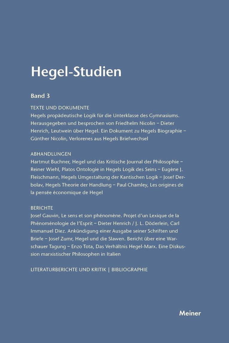 Hegel-Studien / Hegel-Studien 1