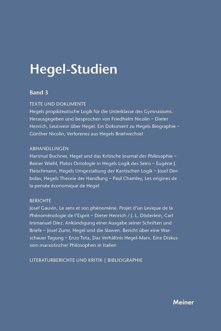 Otto Pöggeler, Friedhelm Nicolin - Hegel-Studien / Hegel-Studien, Häftad